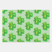 Shamrock St Patrick's Day Wrapping Paper Sheets ラッピングペーパーシート (正面2)