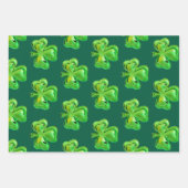 Shamrock St Patrick's Day Wrapping Paper Sheets ラッピングペーパーシート (正面)