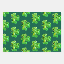 Shamrock St Patrick's Day Wrapping Paper Sheets ラッピングペーパーシート