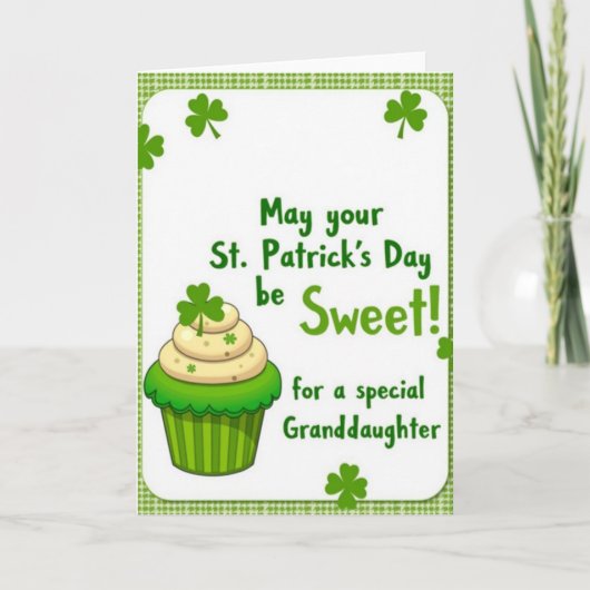Shamrock Sweet Granddaughter Card カード (正面)