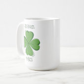 Shamrock Vibes Four-Leaf Clover St. Paddy's Day コーヒーマグカップ (正面左)