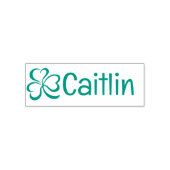 Shamrock w/ Name Signature Pre Inked Rubber Stamp セルフインキングスタンプ (デザイン)