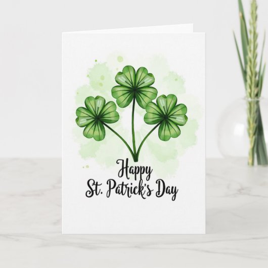 Shamrock Watercolor Card カード (正面)