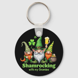 Shamrocking with My Gnomies おもしろい St. Patrick's キーホルダー