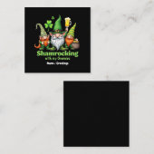 Shamrocking with My Gnomies おもしろい St. Patrick's スクエア名刺 (正面/裏面)