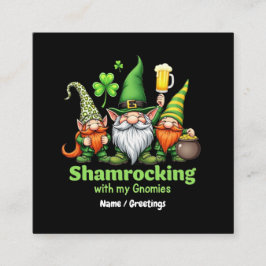Shamrocking with My Gnomies おもしろい St. Patrick's スクエア名刺