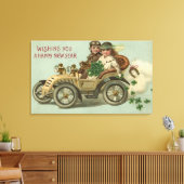 Shamrocksで車の子供たち キャンバスプリント (インサイチュ (リビング))