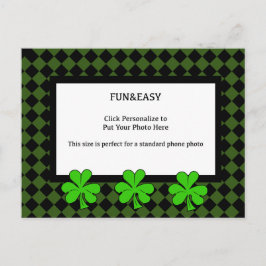 ShamrocksとYour photo on a Green and Black ポストカード