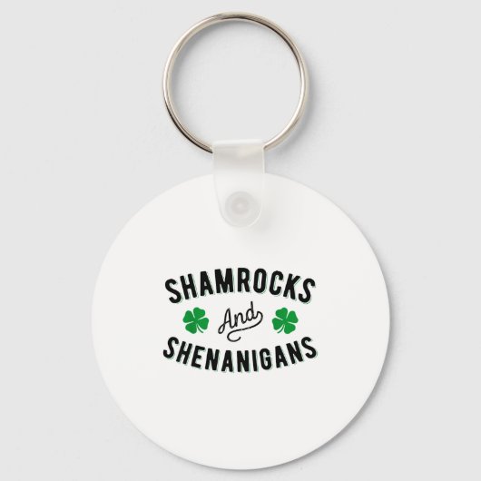 Shamrocks And Shenanigans St Patricks Day Irish Me キーホルダー (正面)