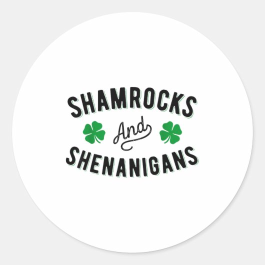 Shamrocks And Shenanigans St Patricks Day Irish Me ラウンドシール (正面)