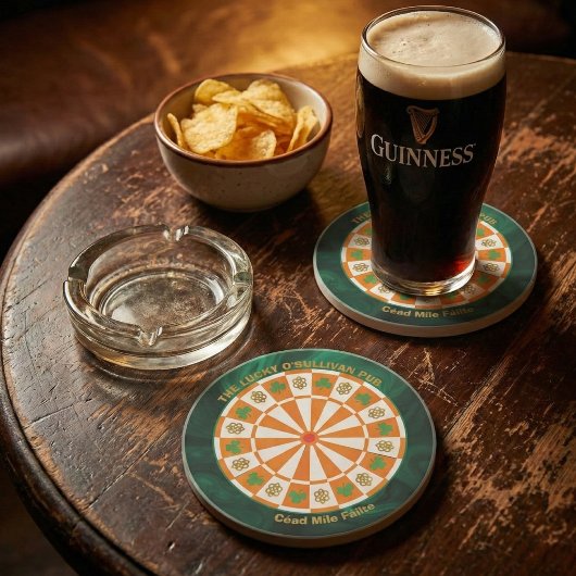 Shamrocks & Celtic Knots Irish Pub コースター