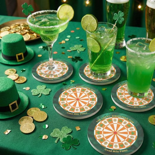 Shamrocks & Celtic Knots Irish Pub コースター