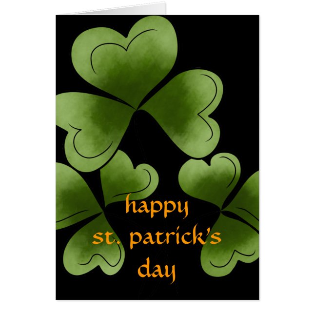 Shamrocks Happy St. Patrick's Day Greeting Card (正面)