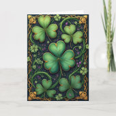 Shamrocks in Celtic Frame St. Patrick's Day シーズンカード (正面)