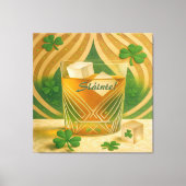 Shamrocks Irish Whiskey Tumbler "Sláinte!" キャンバスプリント (正面)