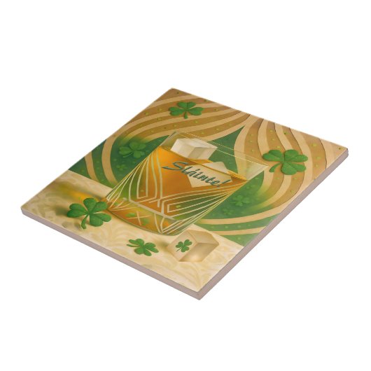 Shamrocks Irish Whiskey Tumbler "Sláinte!" タイル (側面)