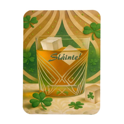 Shamrocks Irish Whiskey Tumbler "Sláinte!" マグネット (縦)