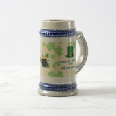 Shamrocks, leprechauns & Pot of Gold Stein ビールジョッキ (正面右)
