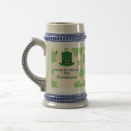 Shamrocks, leprechauns & Pot of Gold Stein ビールジョッキ (左)