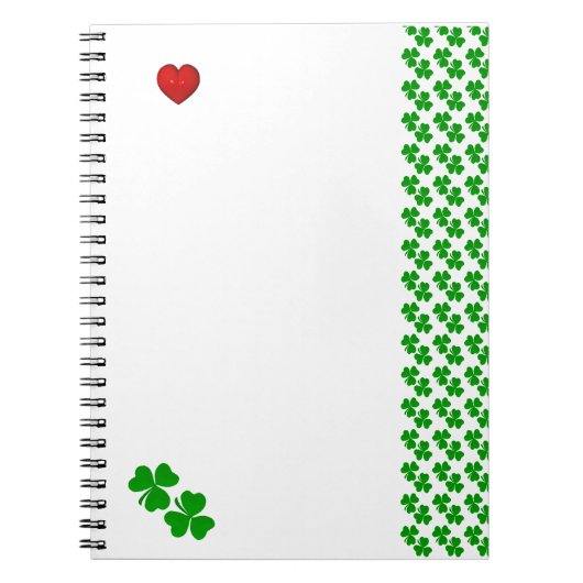 Shamrocks mit rotem Herz Iris Irische Schreibwaren ノートブック (正面)