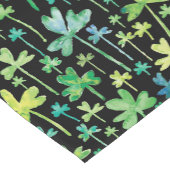 Shamrocks St. Patrick's Day Green Black ショートテーブルランナー (コーナー)