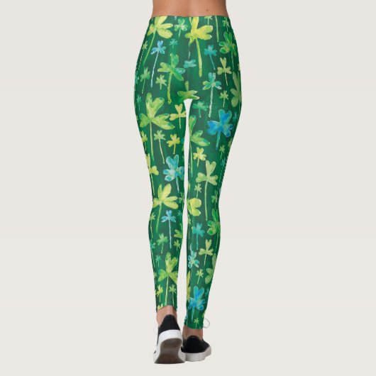 Shamrocks St. Patrick's Day Green Leggings レギンス (裏面)