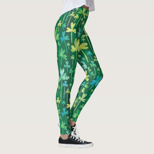Shamrocks St. Patrick's Day Green Leggings レギンス (右)