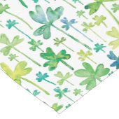 Shamrocks St. Patrick's Day Green White ショートテーブルランナー (コーナー)