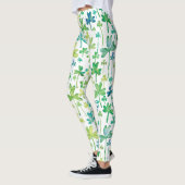 Shamrocks St. Patrick's Day Green White Leggings レギンス (左)
