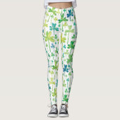 Shamrocks St. Patrick's Day Green White Leggings レギンス (正面)