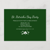 Shamrocks St. Patrick's Day Party Lucky Green インビテーションポストカード (正面)