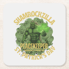 Shamrockzilla Peacekeeper: St. Patrick’s Day Kaiju スクエアペーパーコースター
