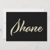 Shane Name white gold Handwriting Karte カード (正面)