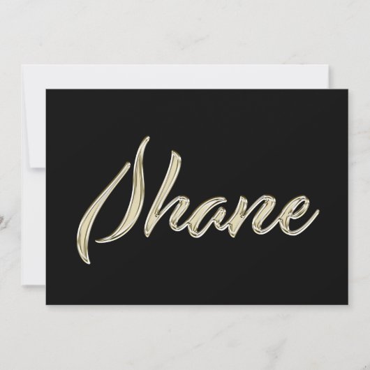 Shane Name white gold Handwriting Karte カード (正面)