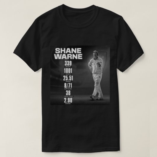 Shane Warne king of Spin RIP Death Tシャツ (デザイン正面)