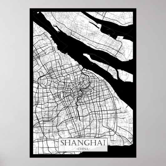 Shanghai China Map ポスター (正面)