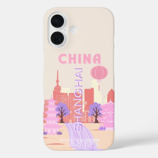 Shanghai China Pastel Travel Art Case-Mate iPhoneケース (裏面)