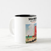 Shanklinビーチの島のライトトラベルポスター。 ツートーンマグカップ (正面左)