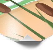 Shanklinビーチの島のライトトラベルポスター。 フォトプリント (角)