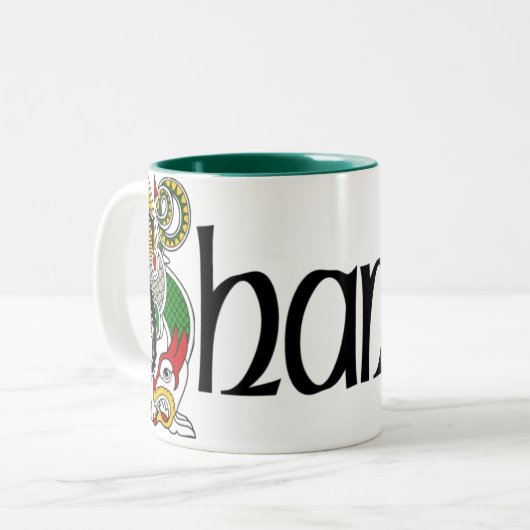 Shanleyのケルト族のドラゴンのマグ ツートーンマグカップ (正面左)