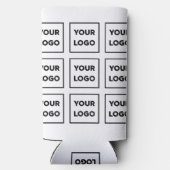 Shape Businessロゴのパターンの企業のスワッグ スリム缶クーラー (裏面)