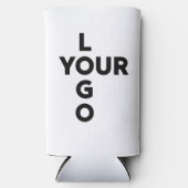 Shape Businessロゴの企業のスワッグ スリム缶クーラー (正面)