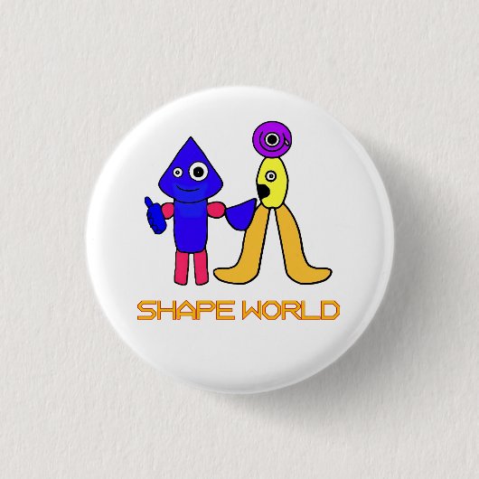 Shape World 缶バッジ (正面)