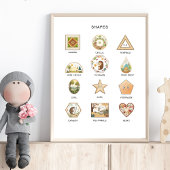 Shapes Poster – Preschool Learning Wall Art ポスター