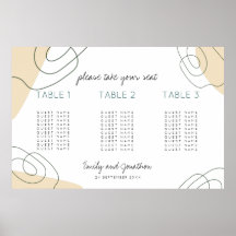Shapes Script 3テーブルスモール結婚のシーティングチャート
