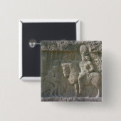 Shapur Iおよび吉草根Sassanian王 缶バッジ (正面&裏面)