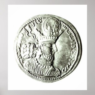 Shapur IIのプロフィールを描写する硬貨 ポスター