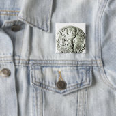 Shapur IIのプロフィールを描写する硬貨 缶バッジ (インサイチュ)