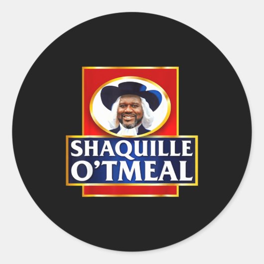 Shaquille Oatmeal Funny Meme ラウンドシール (正面)
