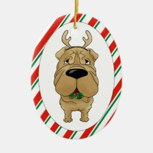 Shar-Peiのクリスマスのオーナメント セラミックオーナメント